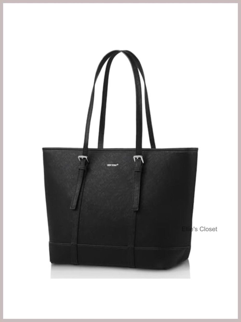 TANTOMI Vegan Leather Large Tote Bag with Compartments Top Handle Shoulder